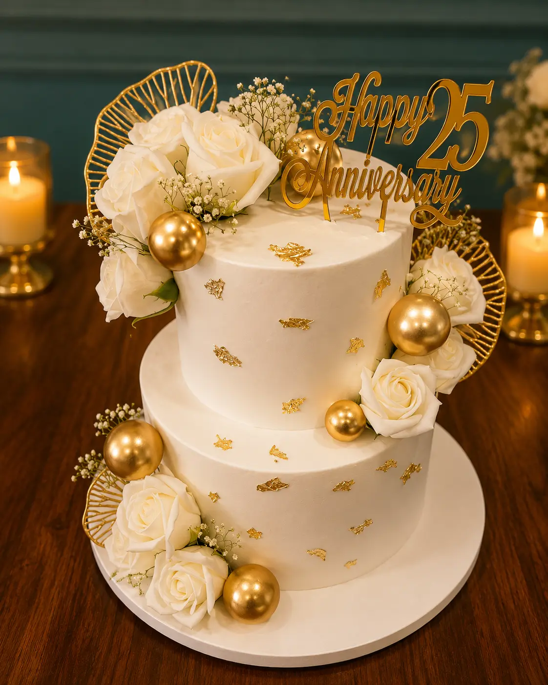 Floral Fantasy Anniversary Cake — 100% eggless cake at Cakes & Bakes Haldwani