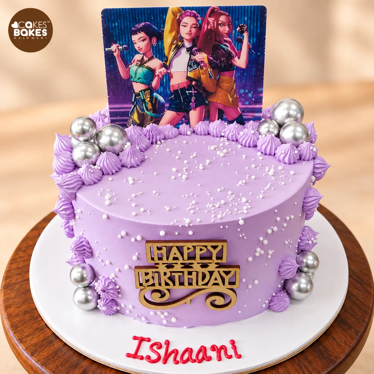Lavender Pearl Idol Birthday Cake — 100% eggless cake by Cakes & Bakes Haldwani
