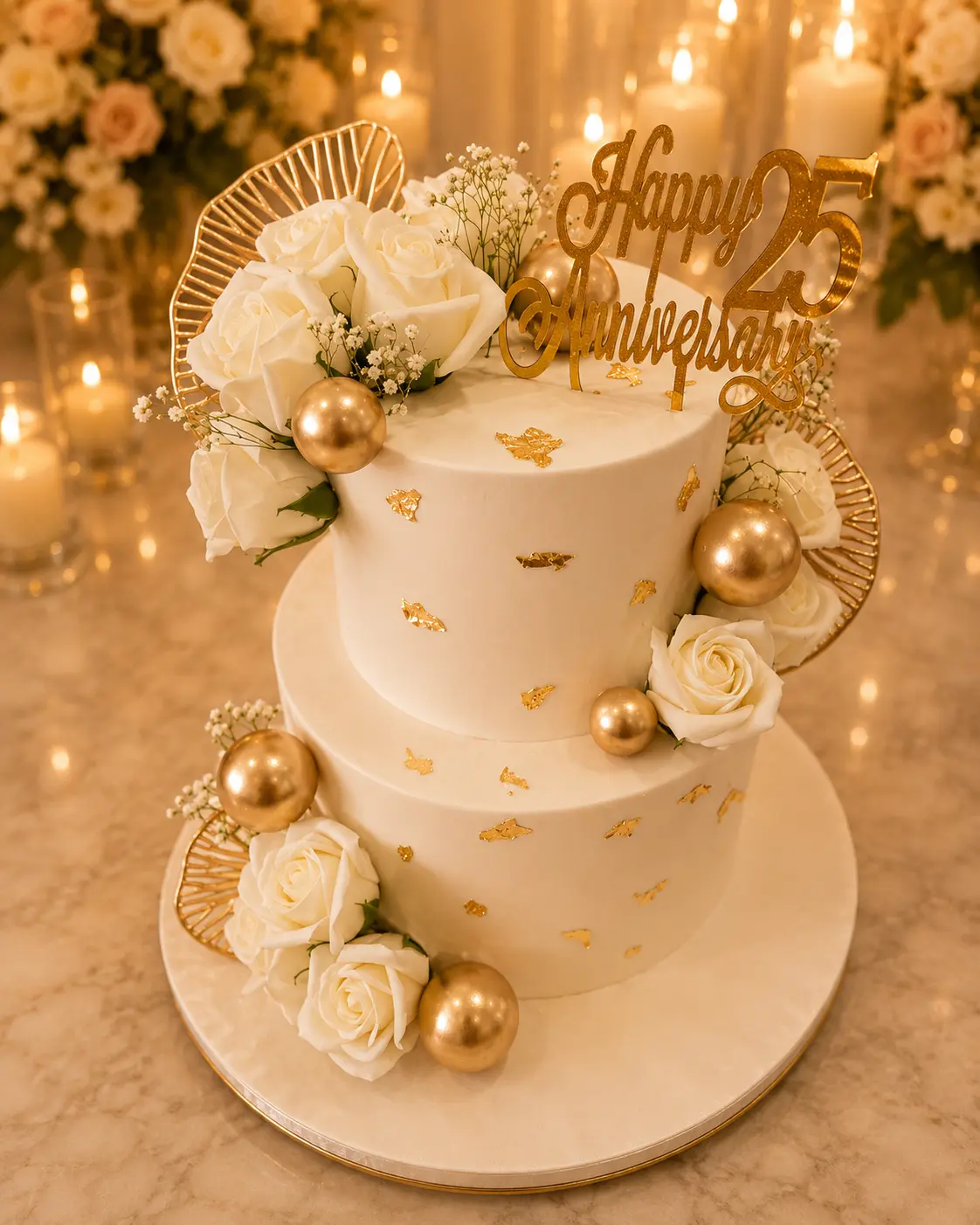 25th Anniversary Celebration Cake — 100% eggless cake at Cakes & Bakes Haldwani