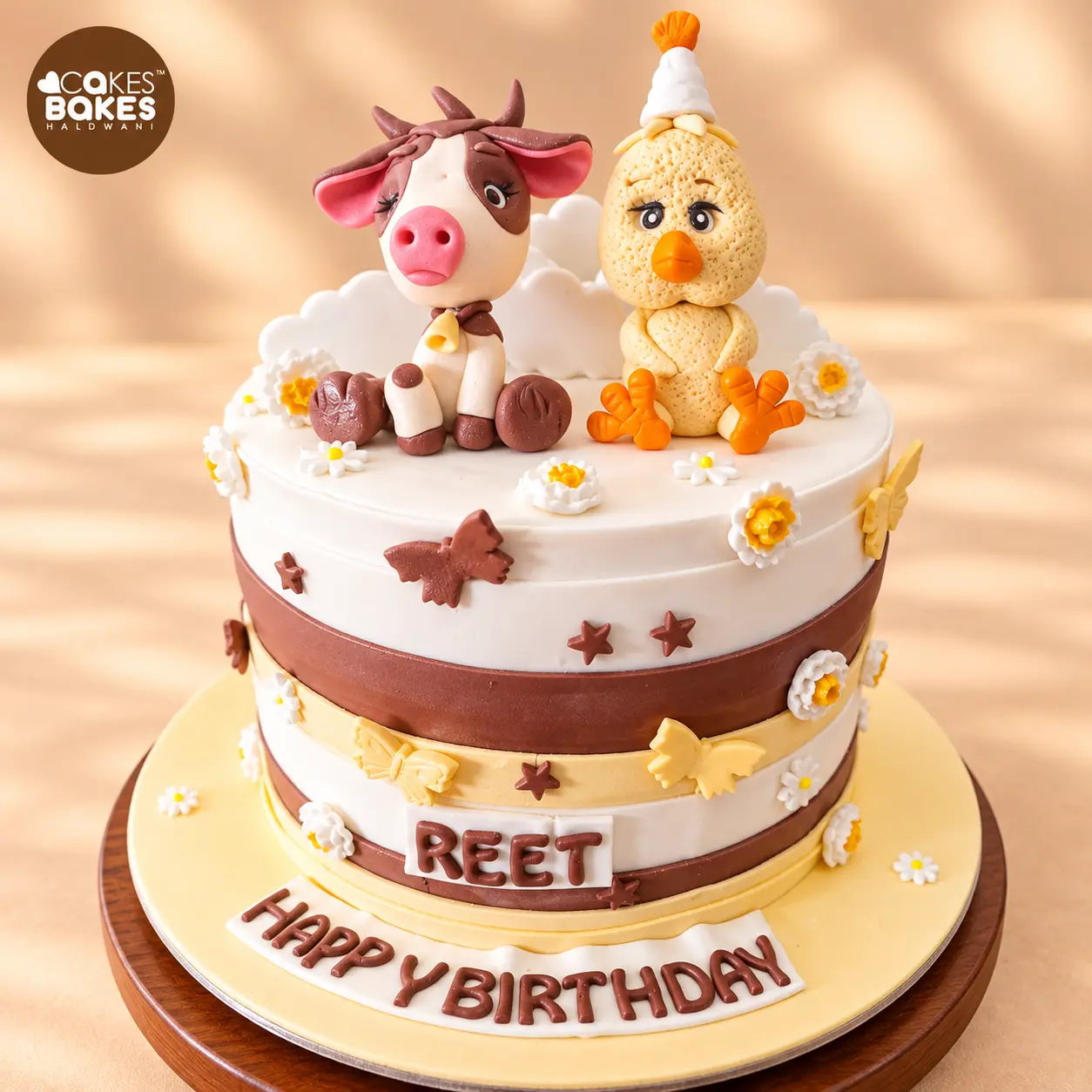 Adorable Farmyard Birthday Cake for Reet — 100% eggless cake by Cakes & Bakes Haldwani