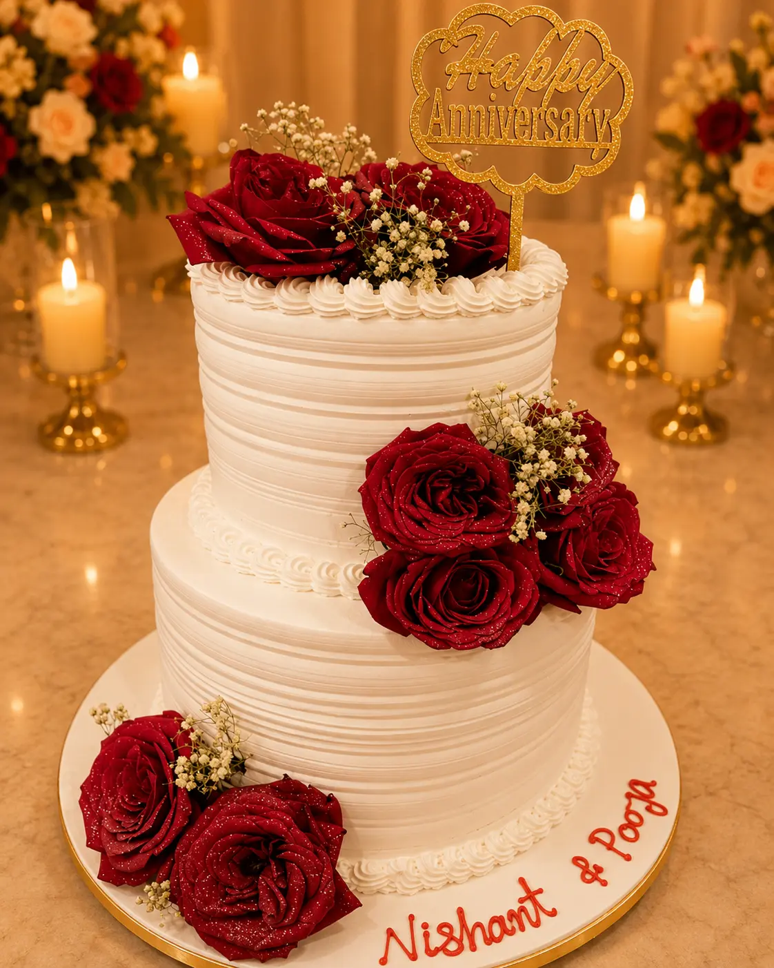 I do Floral Wedding Cake — 100% eggless cake at Cakes & Bakes Haldwani