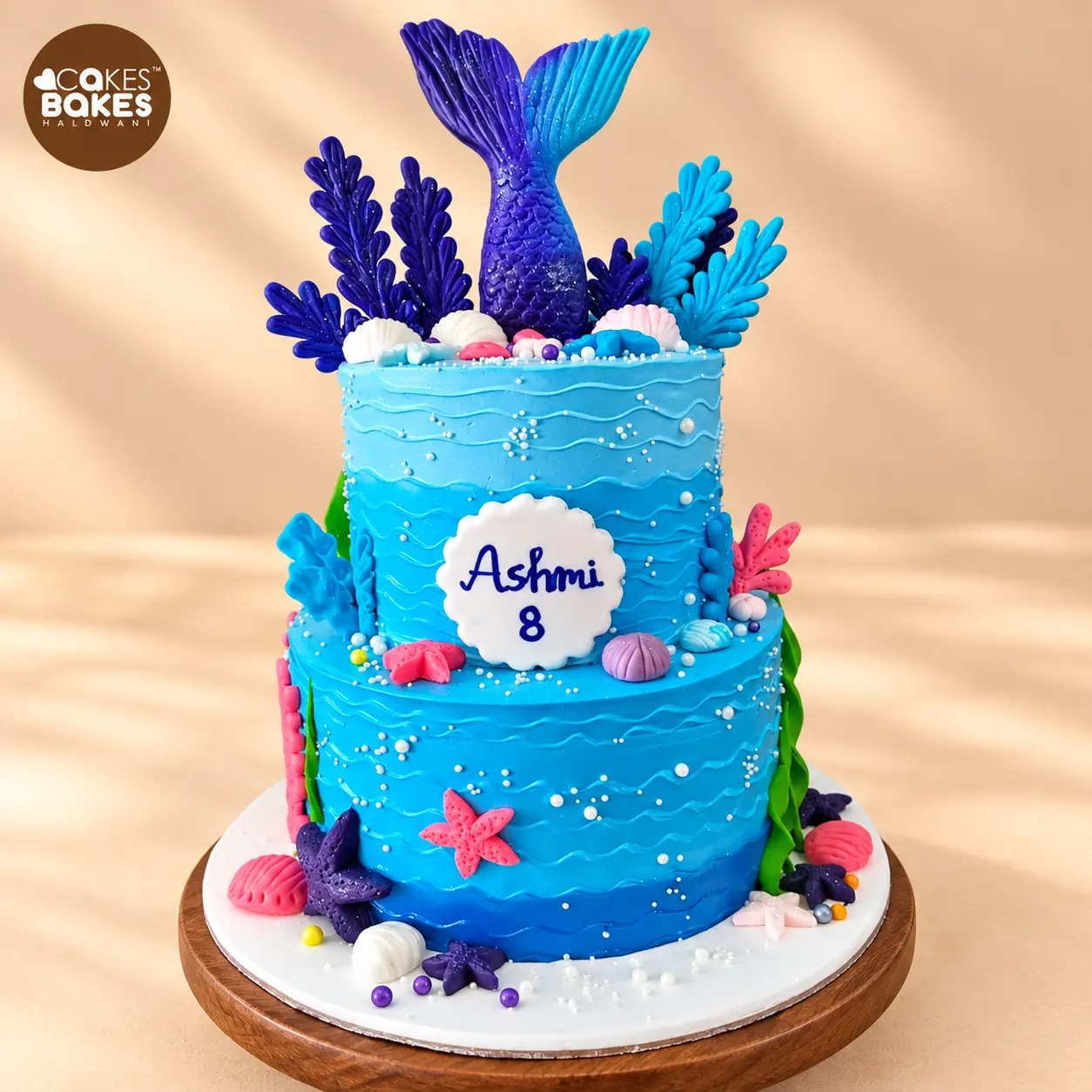 Mermaid Ocean Birthday Cake for Ashmi — 100% eggless cake by Cakes & Bakes Haldwani